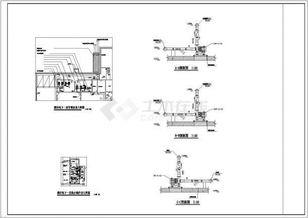上海普陀区某星级酒店空调施工设计CAD图纸-图一