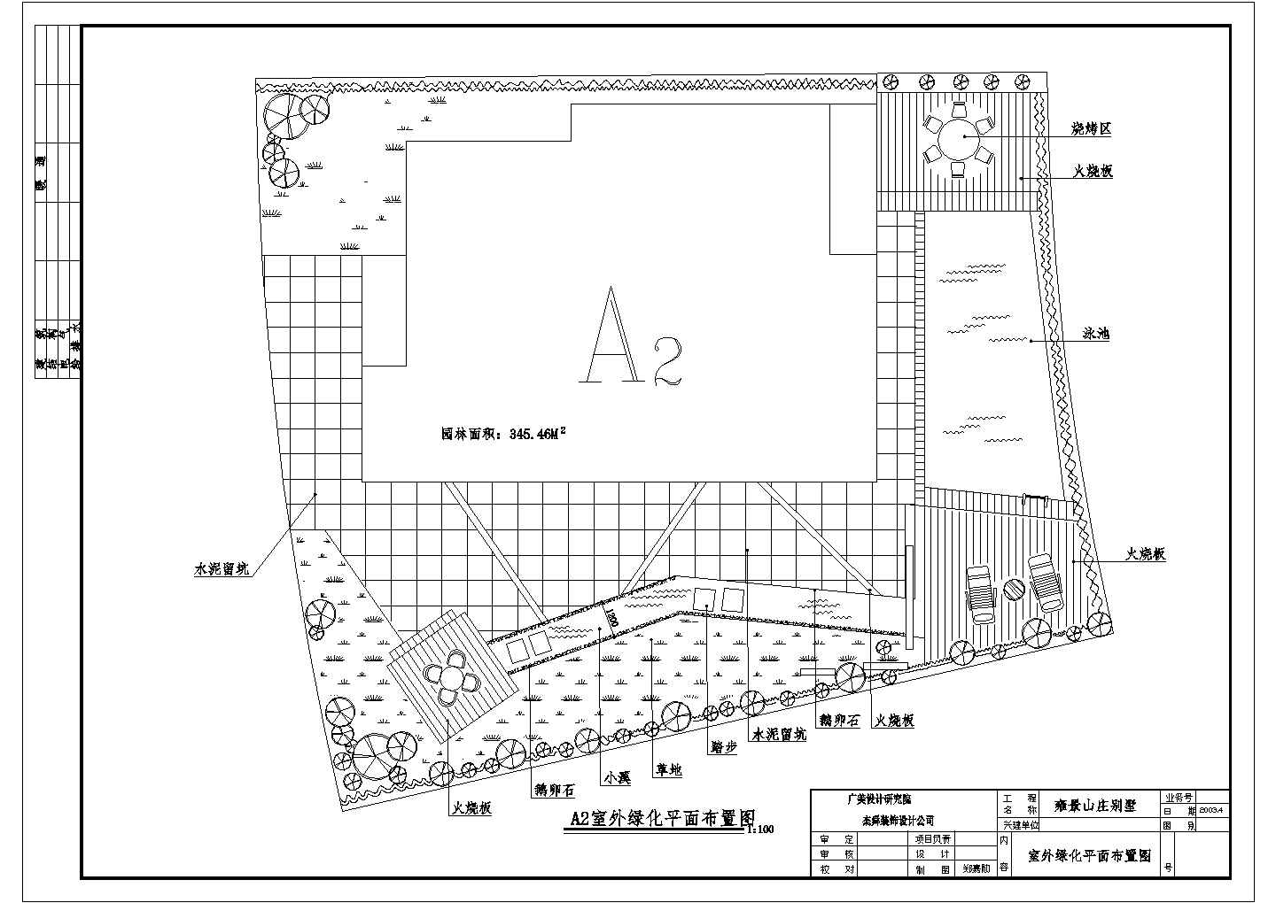 雍景山庄别墅绿化设计布置CAD图纸