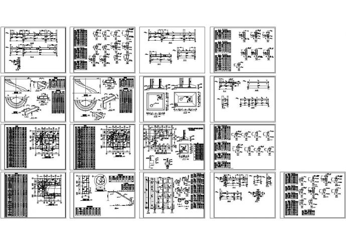 高档别墅框架结构施工设计cad图纸_图1