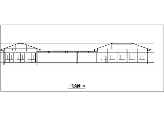 某高级单层餐厅娱乐宿舍综合建筑设计CAD图纸_图1