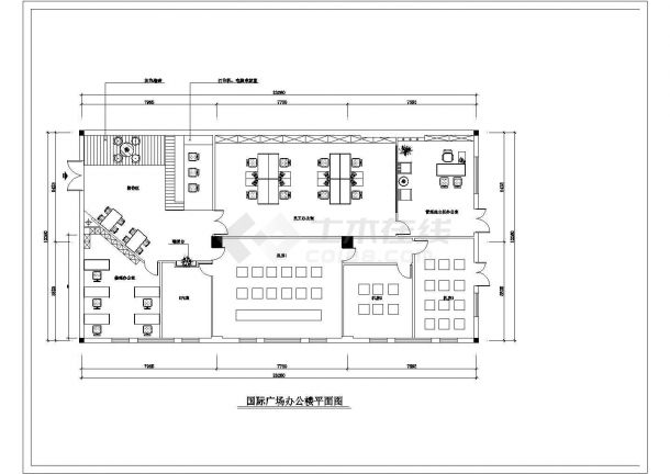 办公楼设计_国际广场办公楼室内装修设计图-图一