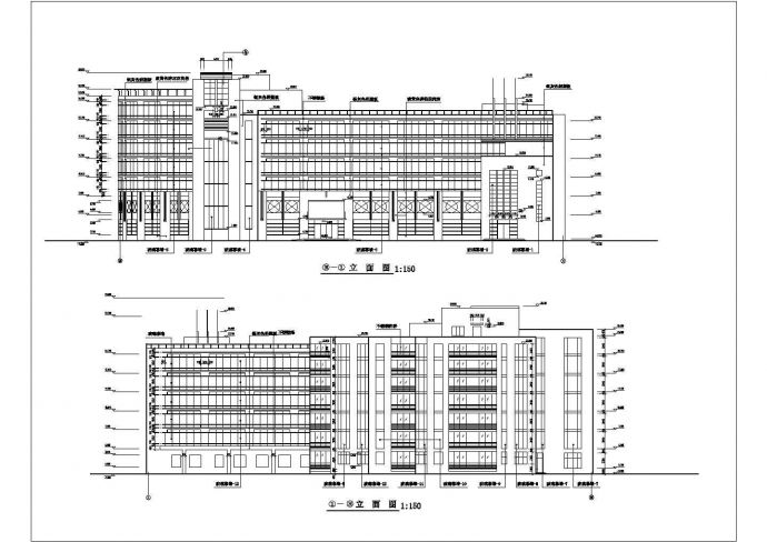 北京市某研发单位1.1万平米7层框架结构办公楼建筑设计CAD图纸_图1