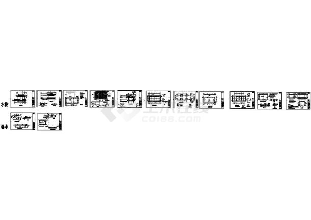 水榭详细结构图施工图，13张图纸-图一