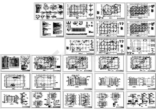 某四层别墅混凝土结构施工图CAD含建筑图，26张图纸-图一