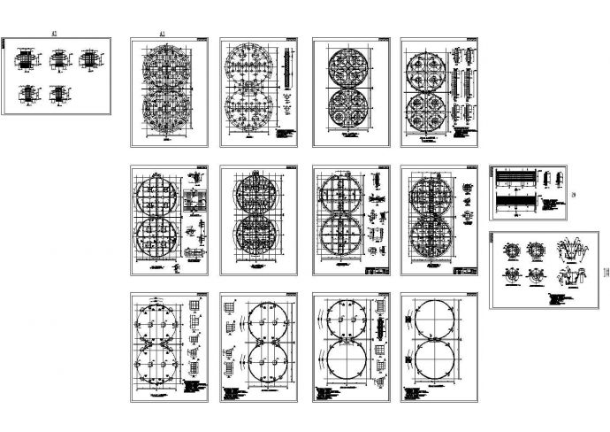 某煤仓钢结构设计施工图，15张图纸_图1