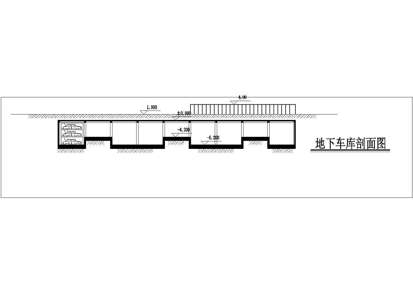 苏州市某现代化小区地下停车场平剖面设计CAD图纸（2套方案）