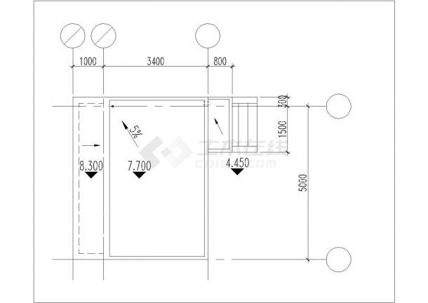 长春市某商业大厦3700平米地下停车场全套建筑设计CAD图纸-图二