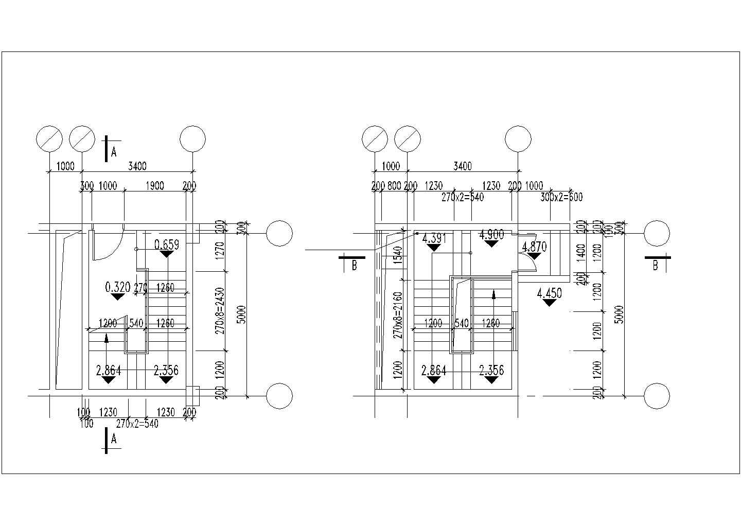 长春市某商业大厦3700平米地下停车场全套建筑设计CAD图纸