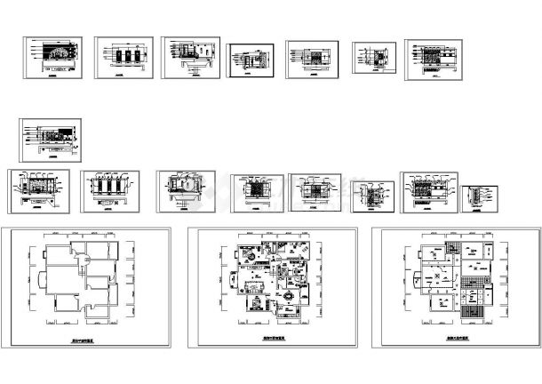 四室两厅三卫装修设计CAD图-图二