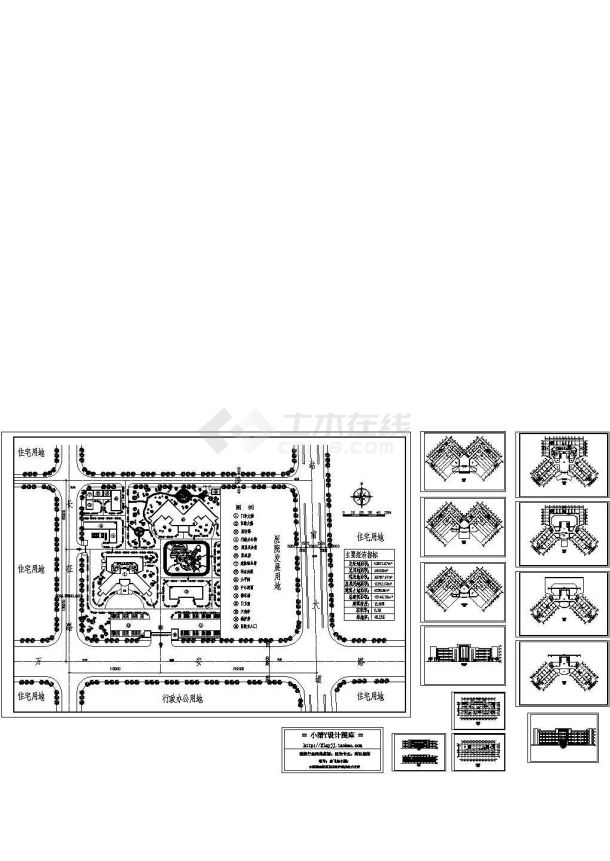 住院：12149.76m2 某医院总体规划及建筑方案设计图，13张图纸。-图二