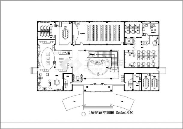 某大型商贸区商务楼建筑方案设计施工CAD图纸-图一