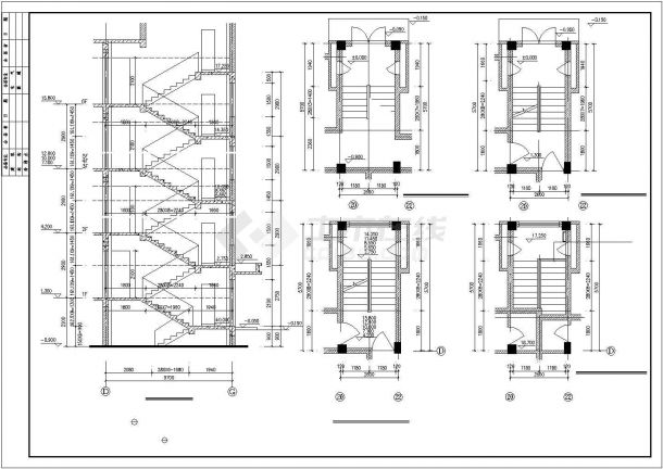某城市商贸区商住楼建筑方案设计施工CAD图纸-图二