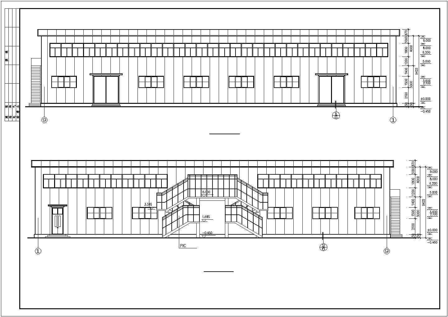 某市中心商贸区食堂钢结构建筑方案设计施工CAD图纸
