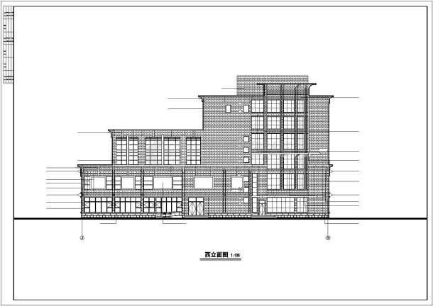 某城市民用综合楼建筑方案设计施工CAD图纸-图一