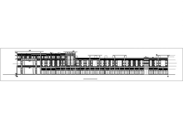 6800平米3层框架结构商业步行街建筑设计CAD图纸（含效果图）-图一