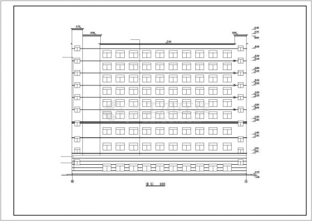 南京市某商业街临街9层框架结构星级酒店建筑设计CAD图纸-图二