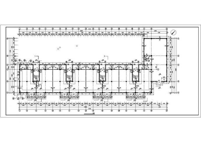 占地910平米7层框混结构商住楼建筑设计CAD图纸（底层商铺）_图1