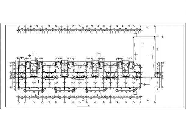 占地910平米7层框混结构商住楼建筑设计CAD图纸（底层商铺）-图二