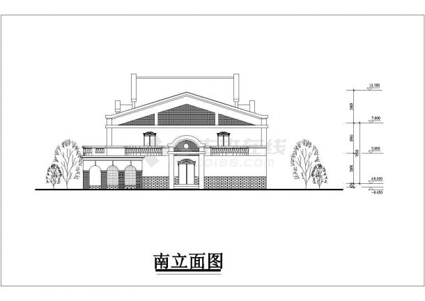 三亚市某2700平米2层框架结构临街商务宾馆建筑设计CAD图纸-图一