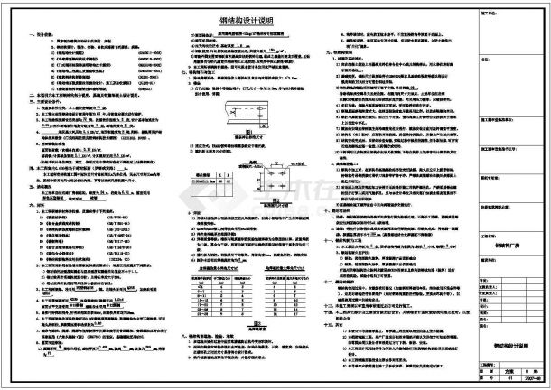 萍乡某木业公司钢结构厂房全套施工cad图-图一