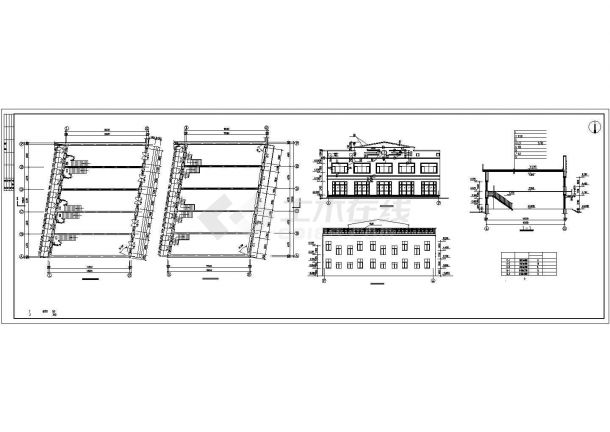 某城市临街小店建筑方案设计施工CAD图纸-图一