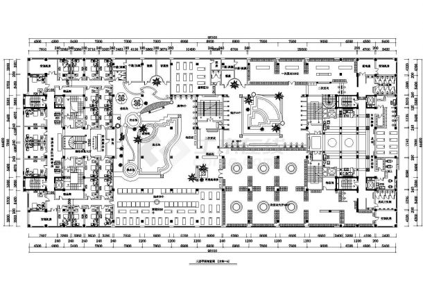某城市三星级宾馆桑拿室建筑方案设计施工CAD图纸-图一