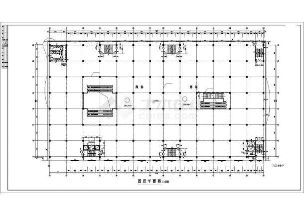 某城市大型综合商场建筑方案设计施工CAD图纸-图一