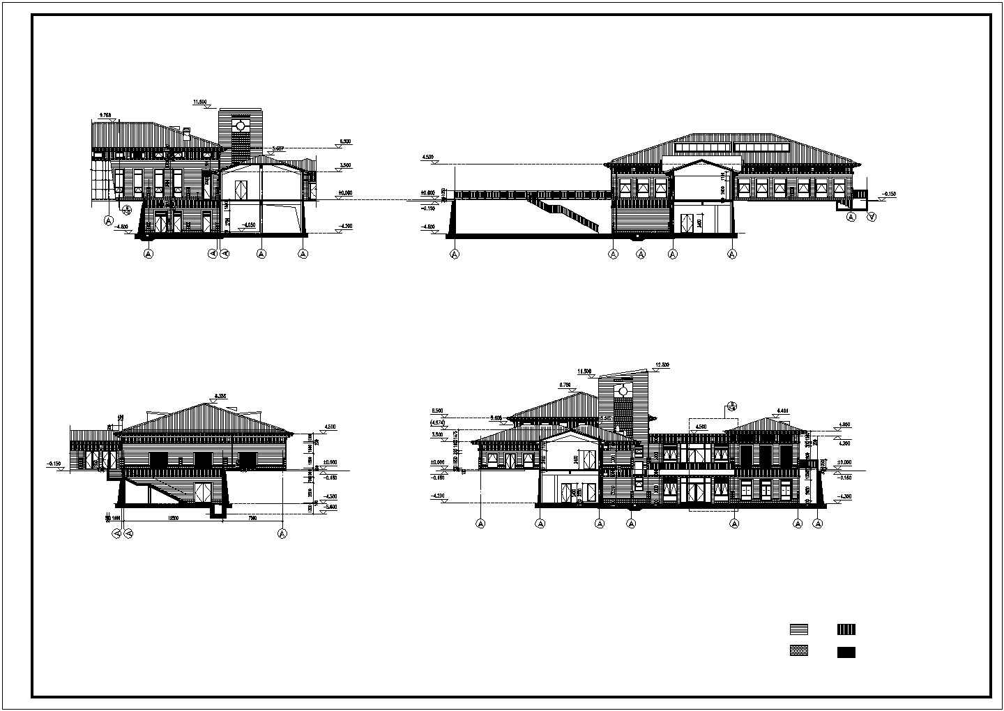 某地区高级商务会所建筑方案设计施工CAD图纸