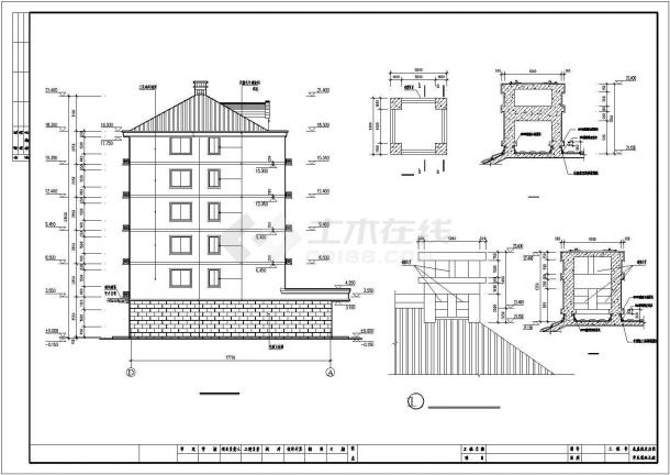 某城市高级商业住宅楼建筑方案设计施工CAD图纸-图二