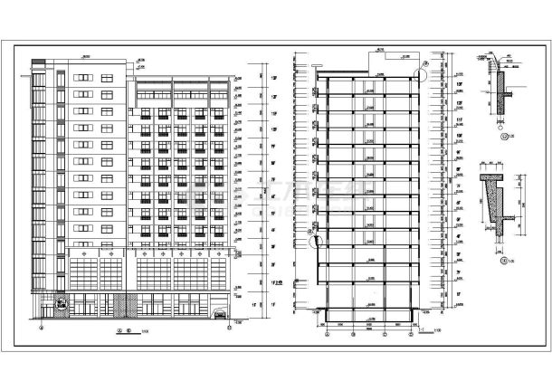 某地区十二层综合楼建筑方案设计施工CAD图纸-图二