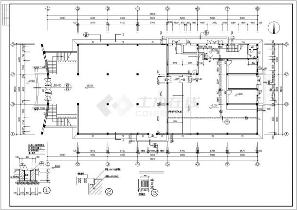 某地区美食广场综合食堂建筑方案全套设计施工CAD图纸-图一