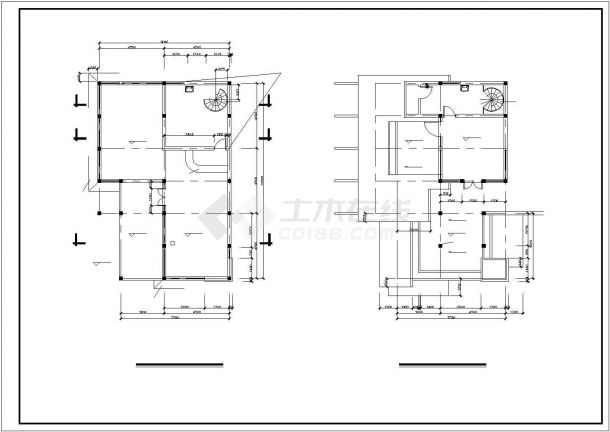 某地区索道上部站茶室建筑全套方案设计施工CAD图纸-图一