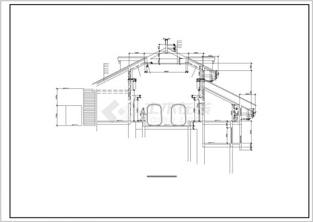 某地区索道上部站茶室建筑全套方案设计施工CAD图纸-图二
