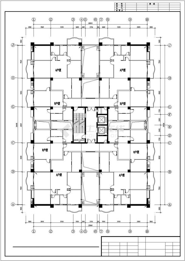 某地区二类高层商住楼防雷设计CAD方案图纸-图一