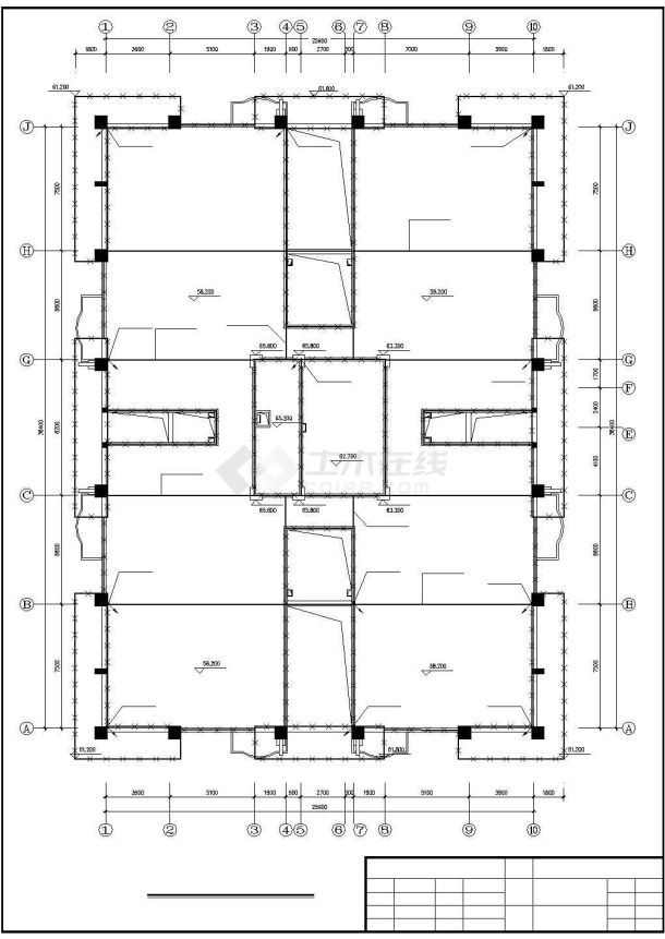 某地区二类高层商住楼防雷设计CAD方案图纸-图二