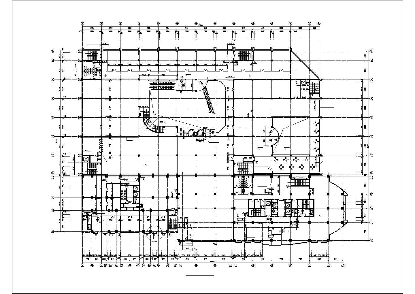 某地区商业圈五星级酒店裙房建筑方案全套设计施工CAD图纸