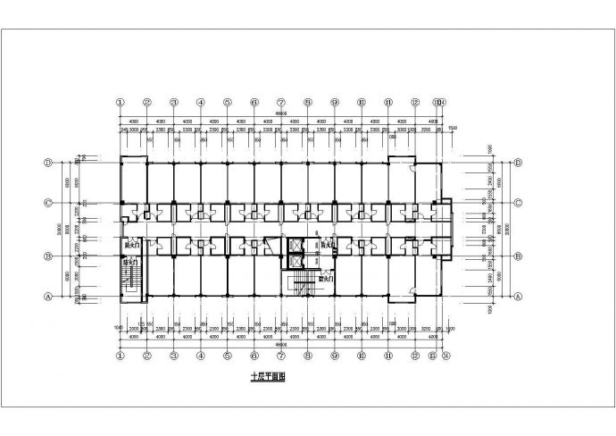 1万平米10层框架结构星级酒店建筑设计CAD图纸（含天面层）_图1