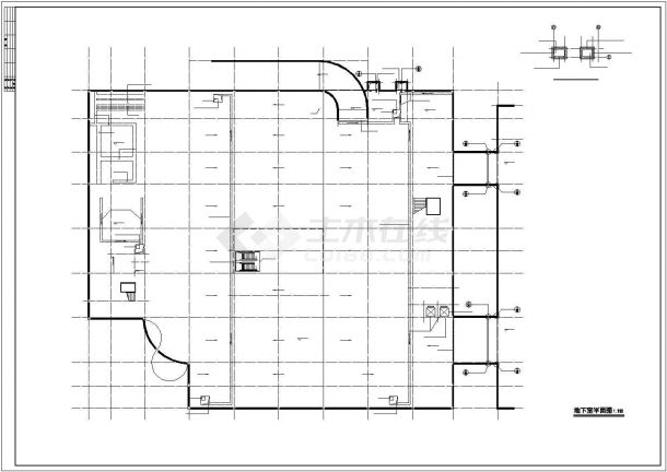 1.7万平米7层框架结构百货商场平面设计CAD图纸（含地下室）-图一