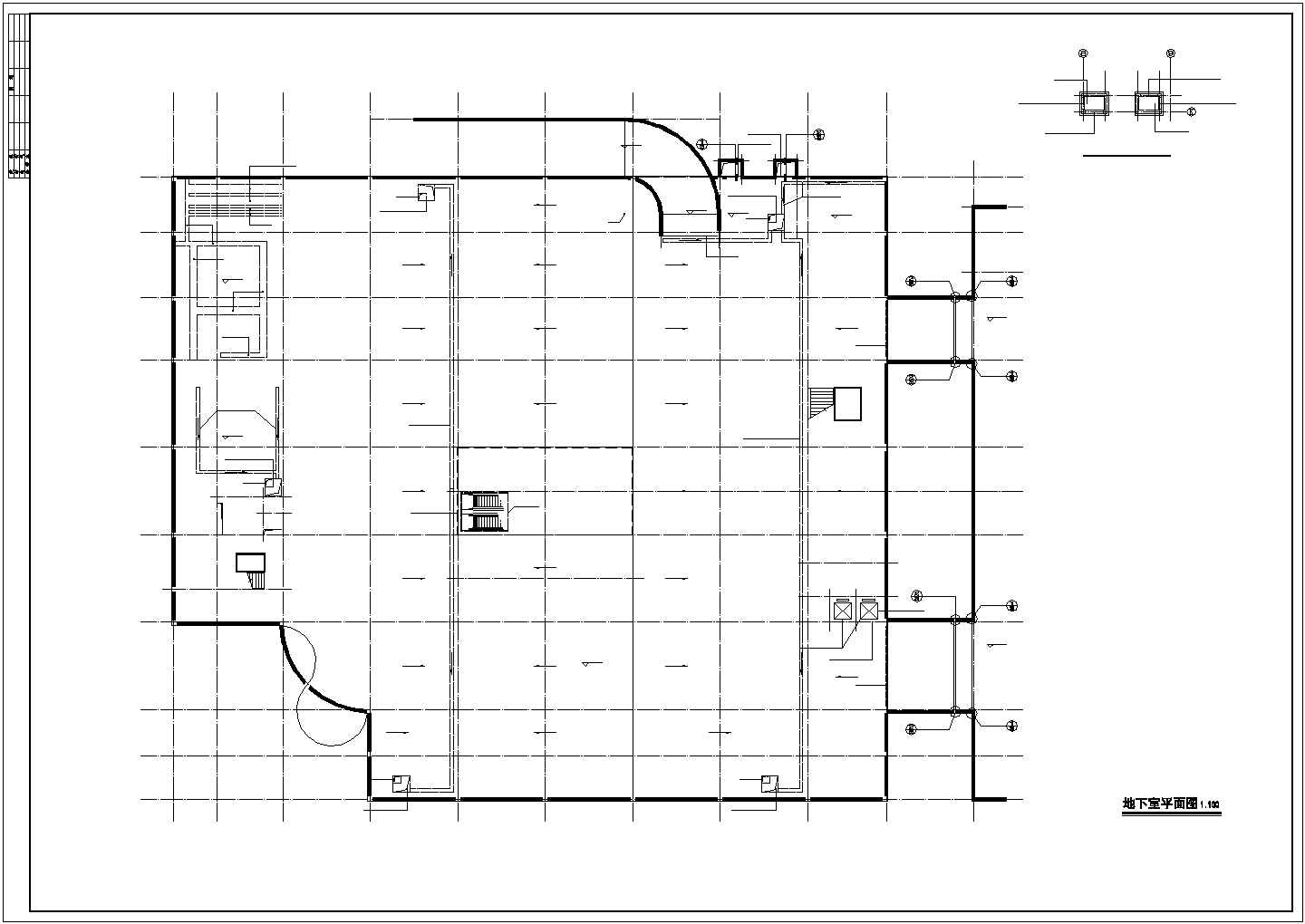 1.7万平米7层框架结构百货商场平面设计CAD图纸（含地下室）