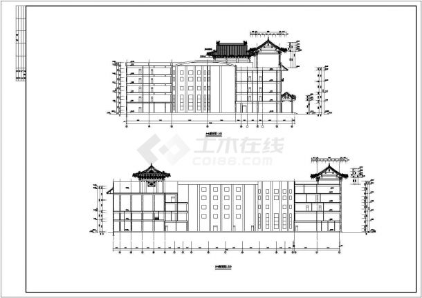 某地区现代新天地大酒店建筑方案完整设计施工CAD图纸-图一