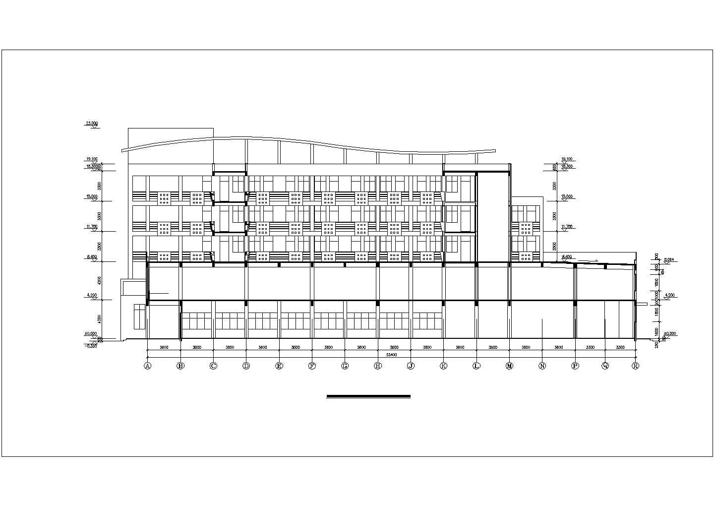 徐州市第四中学5层框架结构学生宿舍楼建筑设计CAD图纸（含效果图）
