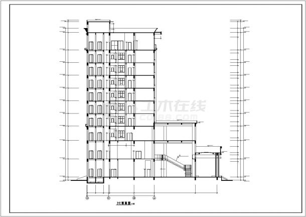 郑州市中原区某临街9层商务大酒店建筑设计CAD图纸（含效果图）-图一