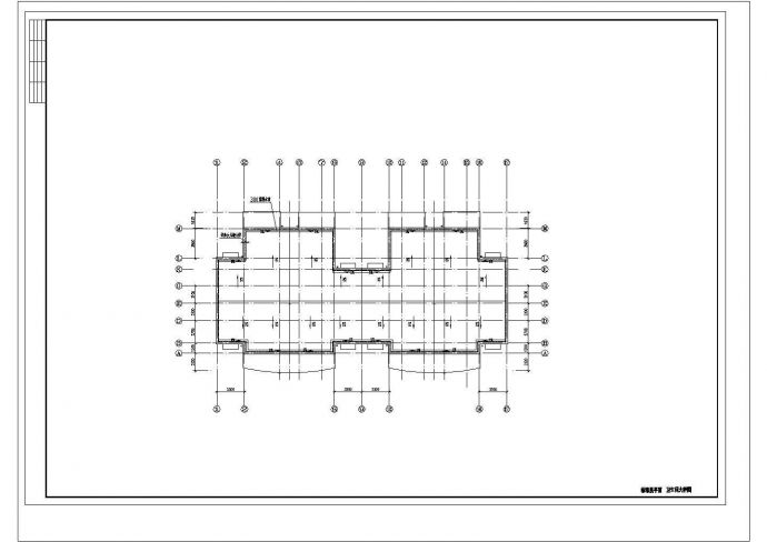 某小区七层二单元对称户型城市小区住宅建筑设计cad图_图1