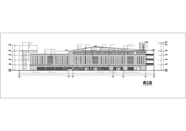 杭州市某商业街7000平米四层框架结构百货商场建筑设计CAD图纸-图二