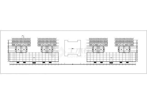 扬州市某工厂单层框架结构职工食堂建筑设计CAD图纸-图二
