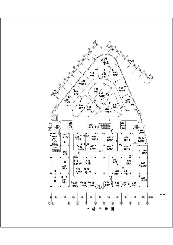 北京市海淀区某1.2万平米高档百货商场平面布局设计CAD图纸_图1