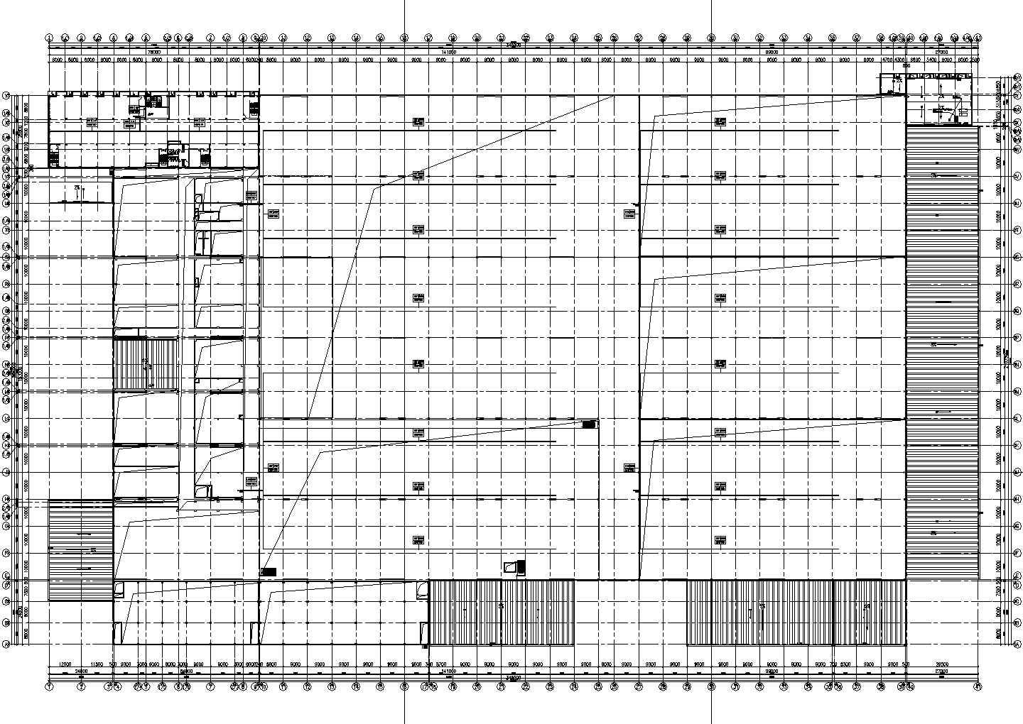 某主厂房3B区全区桥架平面图