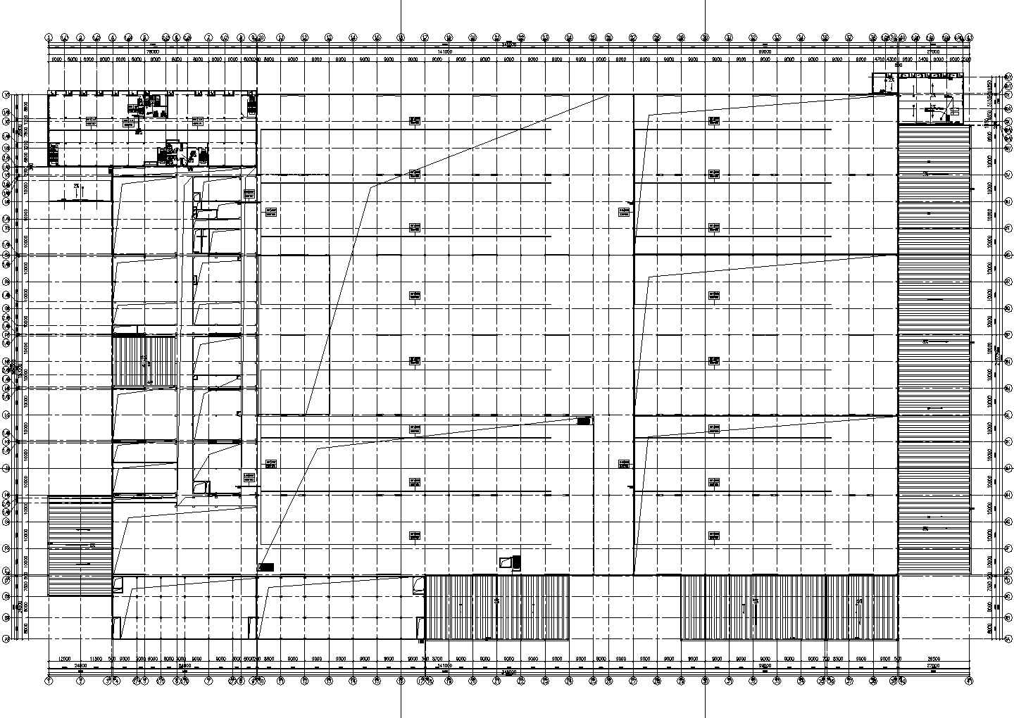 某主厂房3B5区全区桥架平面图