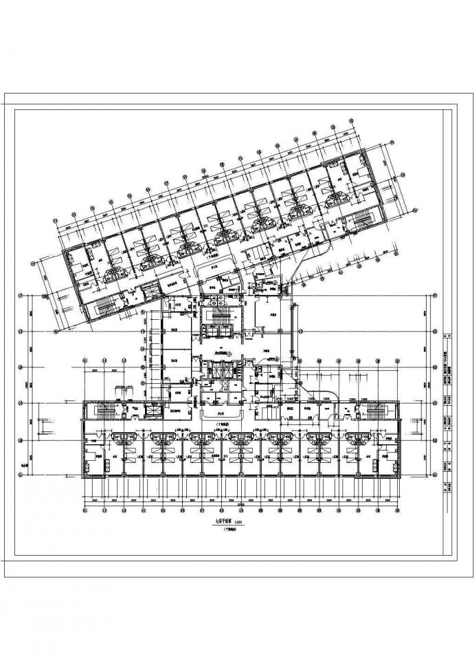 某地大型多层医院病房建筑设计图_图1