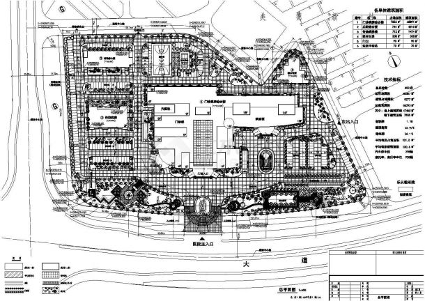 某市大型医院景观环境设计图纸-图一